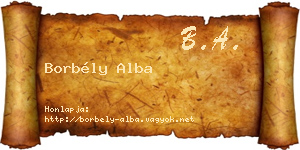 Borbély Alba névjegykártya